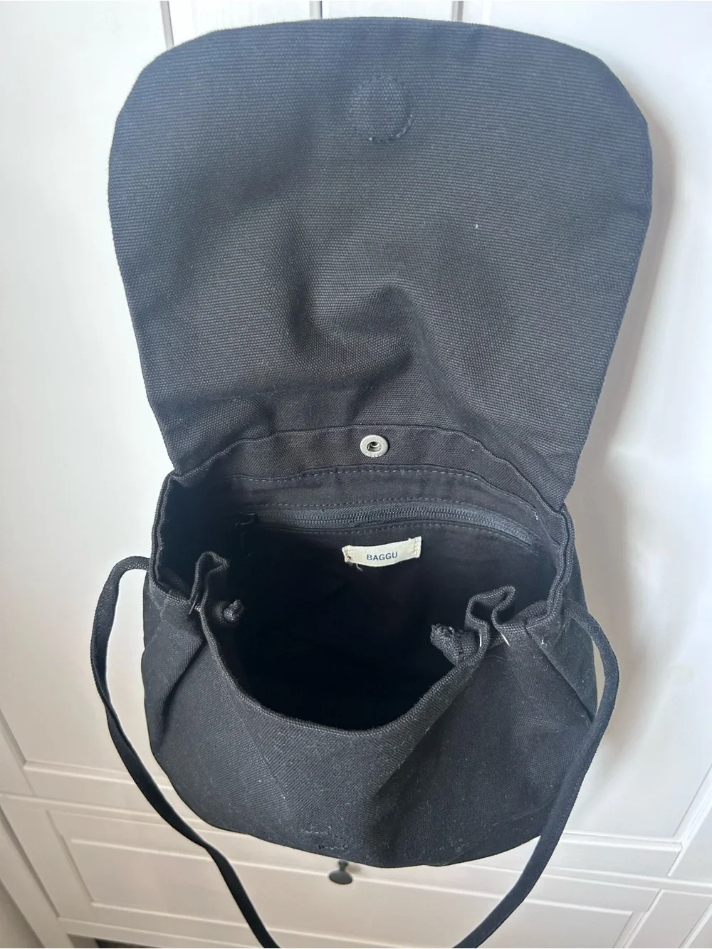 Classic Black Canvas Shoulder Strap Bag - Minimal Everyday Bag